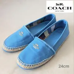 coach フラットシューズ モカシン デニム エスパドリーユ スリッポン
