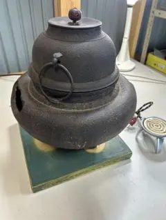半世紀の歴史】あじろ鉄 風炉釜セット 茶道具（71歳の義父の愛用品