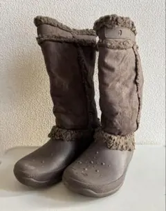 希少 crocs NADIA 2way ムートンブーツ W7/23cm ブラウン