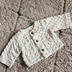 Baby! ホワイト ドット柄 カーディガン 80
