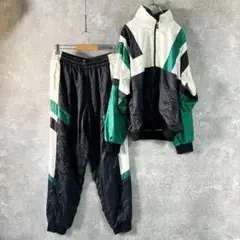 puma　ジャージ　セットアップ　ホワイト　グリーン　ジップアップ　ナイロン