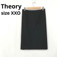 セオリー▶タイトスカート サイズXXO 黒 ウール混 日本製 ひざ丈 シンプルのサムネイル
