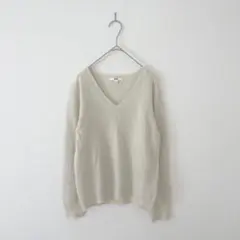 B1609S【UNIQLO/ユニクロ】長袖ニット Vネック カシミヤ100% M
