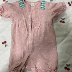 いちご風ロンパース 70サイズ ピンク