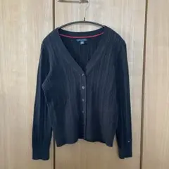 TOMMY HILFIGER ケーブルニットカーディガン M 黒 紺