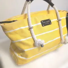 Kate Spade イエロー ストライプ トートバッグ