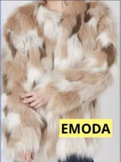 感謝sale❤️9286❤️EMODA②❤️素敵なパッチワークフェイクファーコート