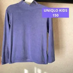 UNIQLO KIDS ヒートテックリブハイネックtシャツパープルタートルネック