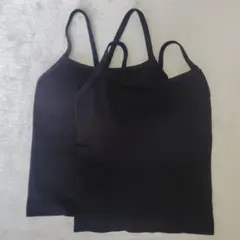 UNIQLO カップ付きキャミソール ブラック XS 2枚セット