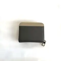 じゃばらカードケース 本革　ミニ財布 大容量 グレージュ×グレー