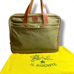 イルビゾンテ ビジネスバッグ キャンバス×レザー 保存袋付き