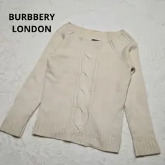 良品✨バーバリーロンドン ケーブルカシミヤ混ニット オフホワイト S