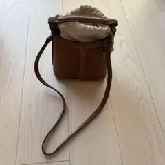【本革】ZARA リアルレザー ショルダーバッグ 牛革 シボ革 ブラウン 茶