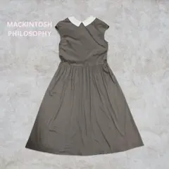 マッキントッシュフィロソフィー フレア ワンピース 襟付き 2way カーキ
