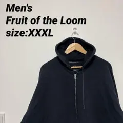 Fruit of the Loom ブラックパーカー XXXL