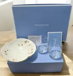 新品♡WEDGWOOD ワイルドストロベリー ボール グラス 3点セット