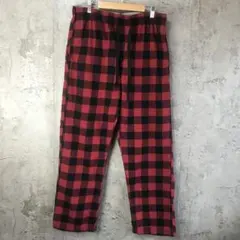 B589古着　チェックパンツ　パジャマパンツ　赤　黒　90s Y2K