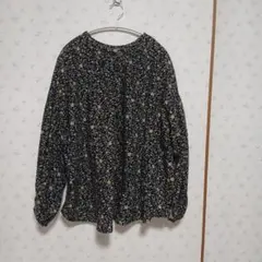 studioCLIP 小花柄長袖ノーカラーシャツ/ブラウス