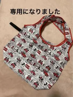 ミッキーマウス コミック柄 保冷保温 エコバッグ大容量 ファスナー付