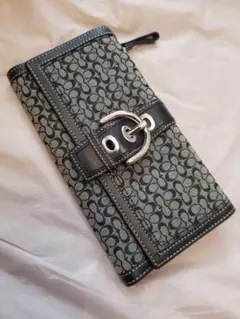Coach ロゴ入り長財布 グレー/ブラック
