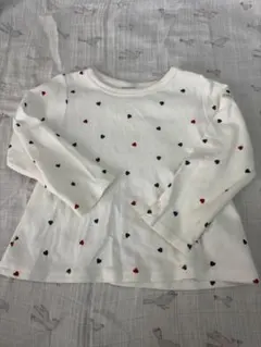 プティマイン ハート　長袖　ホワイト　白　100