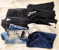 スリムフィット ブラックパンツ 複数点セット