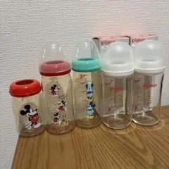 Pigeon 哺乳瓶 母乳実感5本　ディズニー　160ml240mlガラス　プラ