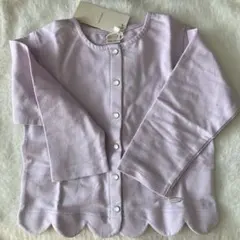 【新品未使用・タグ付き】薄紫 スカラップヘム カーディガン 110