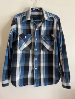 WAREHOUSE ネルシャツ ブルー Sのサムネイル