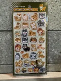 ボンボンドロップシール和柄　柴犬