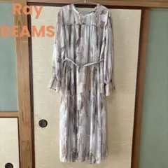 Ray BEAMS シフォンロングワンピース　ベージュ系　フリーサイズ　2way