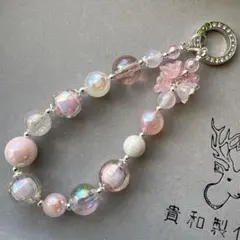 ハンドメイド ピンク系 携帯ストラップ