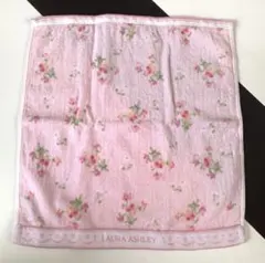 ★未使用★ローラアシュレイ　ウォッシュタオル　ピンク花　34×35㎝　両面可愛いのサムネイル