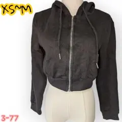 良品SHEINブラッククロップドパーカー XS~M