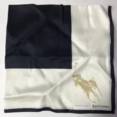 RALPH LAUREN ハンカチ ブラック ホワイト