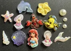 夏海デザイン 青い海、夕陽、海中のお魚 ヘアゴム レジン 25ミリ 32