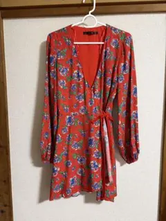 ZARA Trafaluc 花柄 ラップワンピース 長袖 XSのサムネイル