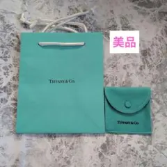 ティファニー　ボタン付き保存袋➕️ショップ袋(15.2×12.6×7.7cm)