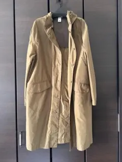 DESCENTE デサント　ベージュ ステンカラーコート フード付き