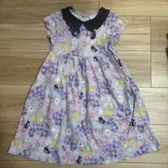 花柄猫刺繍ワンピース 120サイズ　アナスイミニ