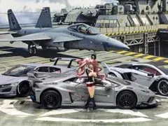 1/64ジオラマ撮影用　LBWKx空軍ver2&路面シート1枚のサムネイル