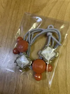 ミッキーシルエット　髪ゴム　オレンジ　２つセット　ヘアゴム　ディズニー　ミッキー