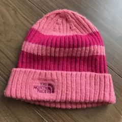 THE NORTH FACE ピンク ストライプ ニット帽