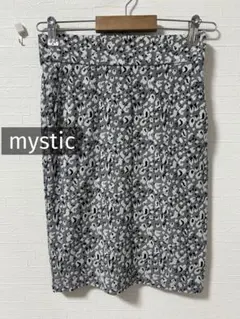 k0624 mystic レオパード柄ひざ丈スカート グレーのサムネイル