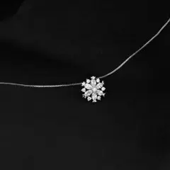 雪片 結晶 ネックレス シルバー 冬 レディース プレゼント チェーン 雪