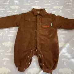 ブラウン コーデュロイロンパース 60〜70