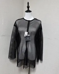 新品✴︎定価7900円ETHR OF メッシュカーディガン　ブラック