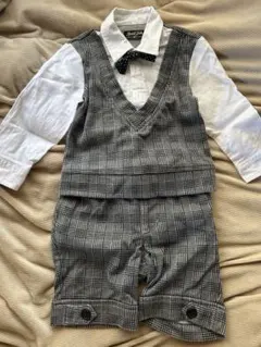 セレモニースーツ グレー チェック 80