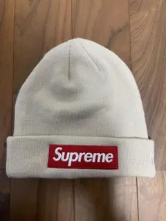 Supreme New Era Box Logo Beanie Stone