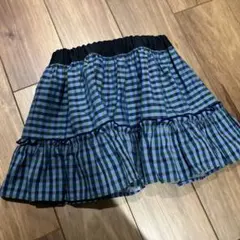familiar チェック柄　フリルスカート　リバーシブル